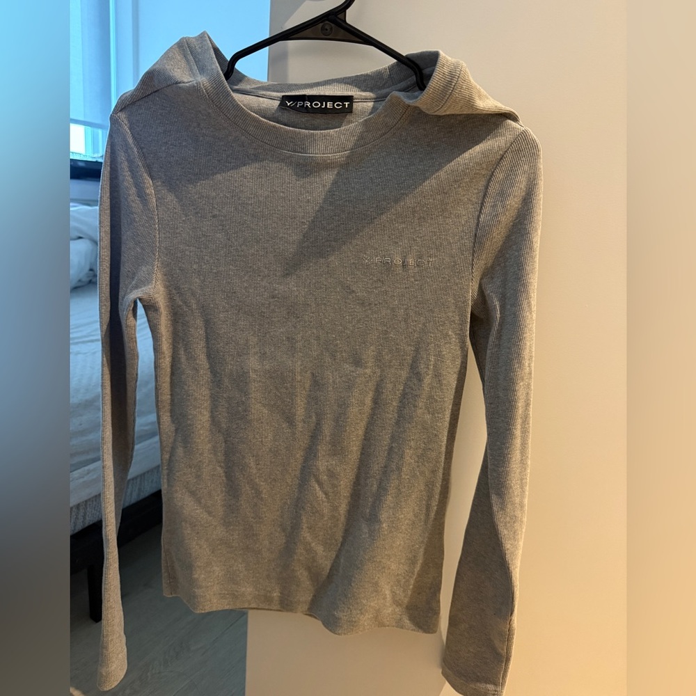 Y/Project Heather Gray Cotton Blend Top